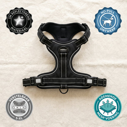 Snuffio SafeWalk Pro — No-Pull & Reflecterend Harnas met Riem