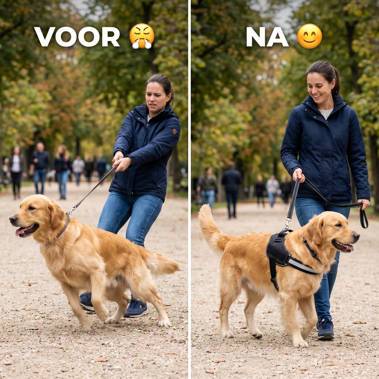 Snuffio SafeWalk Pro — No-Pull & Reflecterend Harnas met Riem